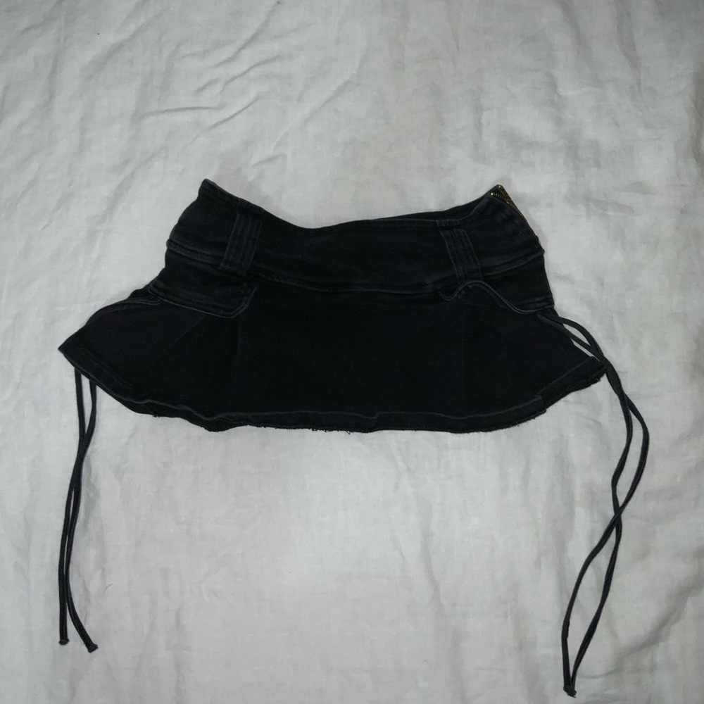 black micro mini skirt